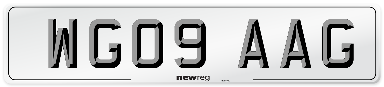 WG09 AAG Number Plate from New Reg